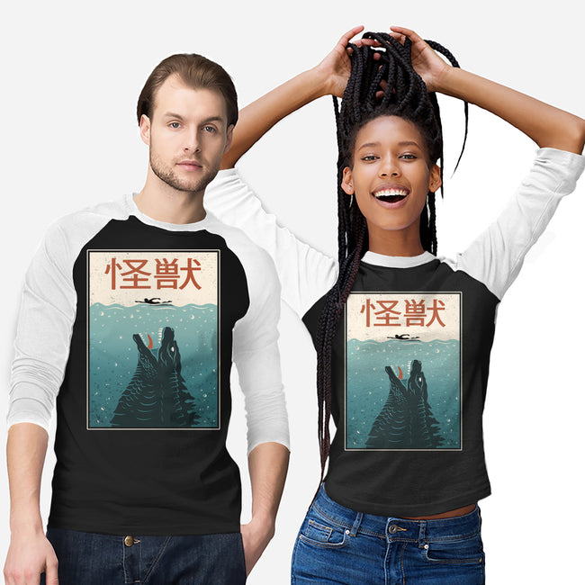 Kaiju Ocean Attack-Unisex-Baseball-Tee-erion_designs