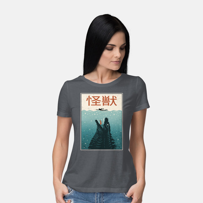 Kaiju Ocean Attack-Womens-Basic-Tee-erion_designs