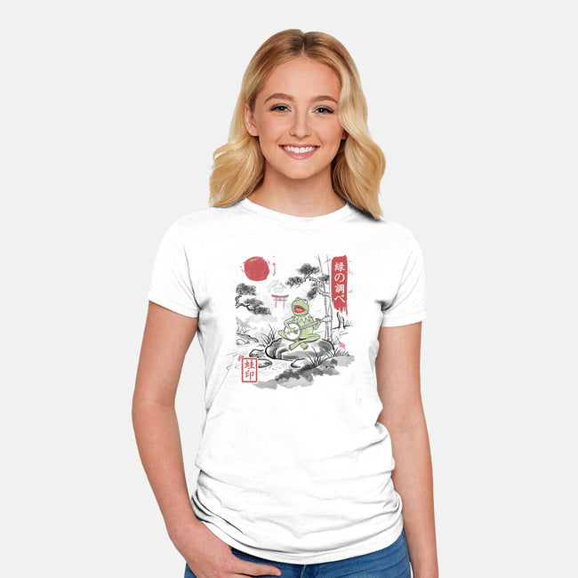 It’s Not Easy Being Zen-Womens-Fitted-Tee-NMdesign