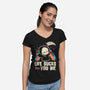 Life Sucks Then You Die-Womens-V-Neck-Tee-koalastudio