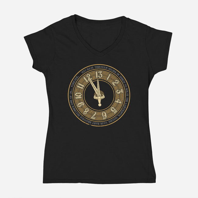 You Have Thirteen Hours-Womens-V-Neck-Tee-DrMonekers