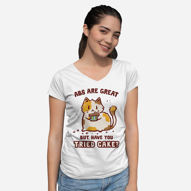 Have You Tried Cake-Womens-V-Neck-Tee-kg07