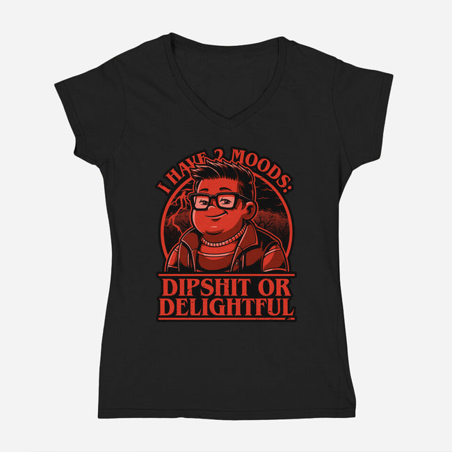 Stranger Kid Delightful-Womens-V-Neck-Tee-Studio Mootant