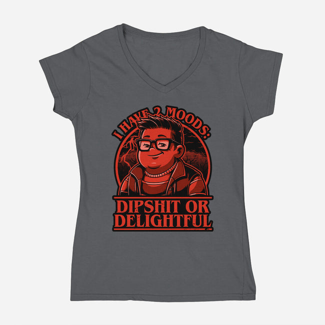 Stranger Kid Delightful-Womens-V-Neck-Tee-Studio Mootant