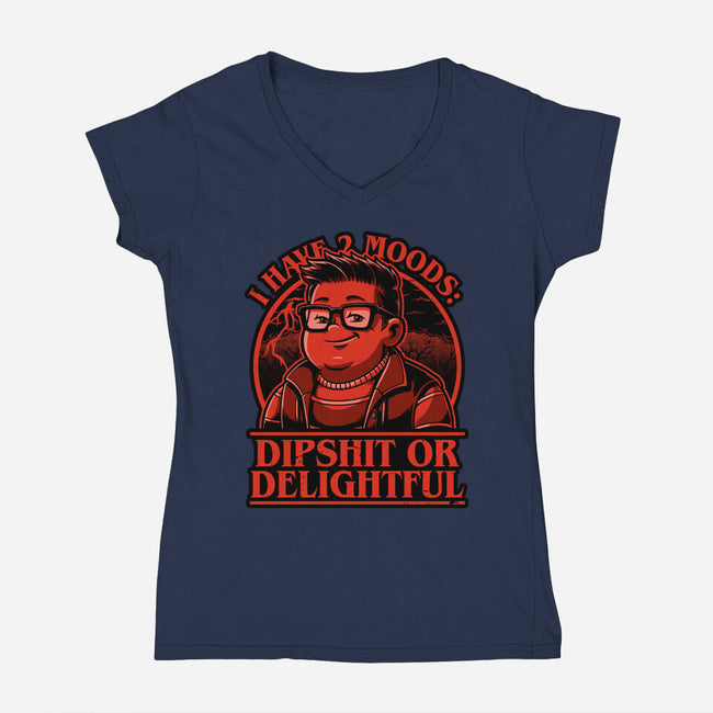 Stranger Kid Delightful-Womens-V-Neck-Tee-Studio Mootant