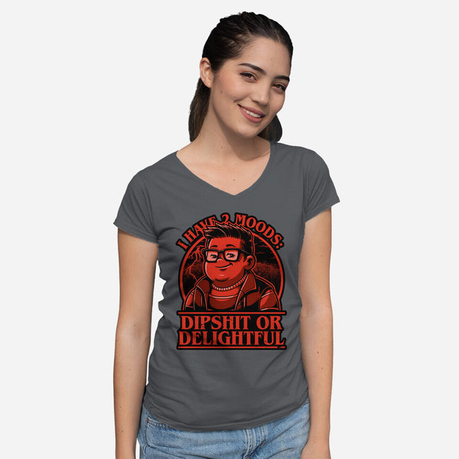 Stranger Kid Delightful-Womens-V-Neck-Tee-Studio Mootant