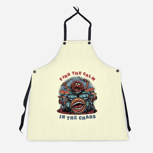 Find The Calm In The Chaos-Unisex-Kitchen-Apron-glitchygorilla