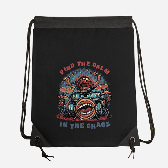Find The Calm In The Chaos-None-Drawstring-Bag-glitchygorilla