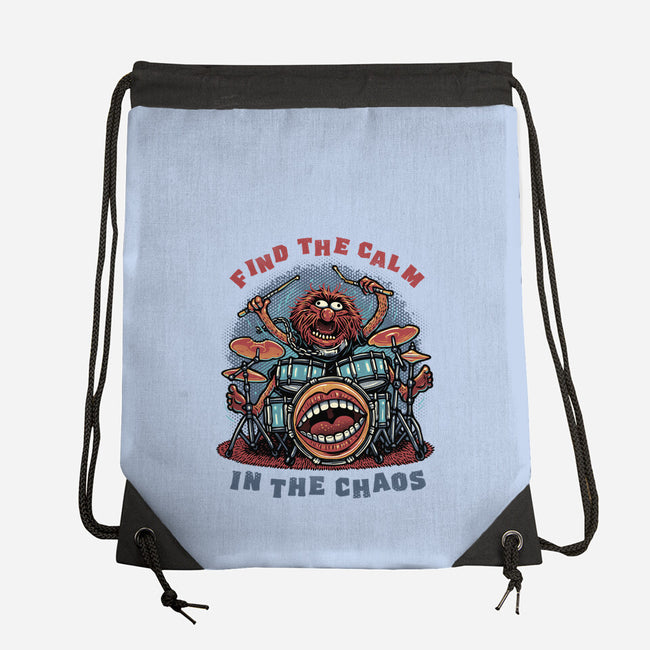 Find The Calm In The Chaos-None-Drawstring-Bag-glitchygorilla