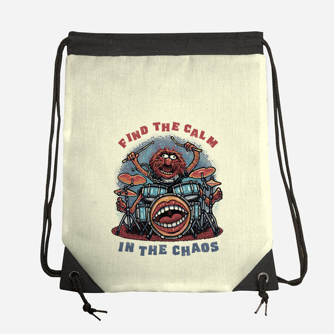 Find The Calm In The Chaos-None-Drawstring-Bag-glitchygorilla