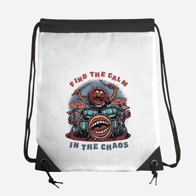 Find The Calm In The Chaos-None-Drawstring-Bag-glitchygorilla