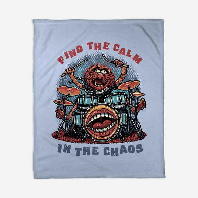 Find The Calm In The Chaos-None-Fleece-Blanket-glitchygorilla