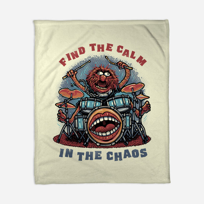 Find The Calm In The Chaos-None-Fleece-Blanket-glitchygorilla