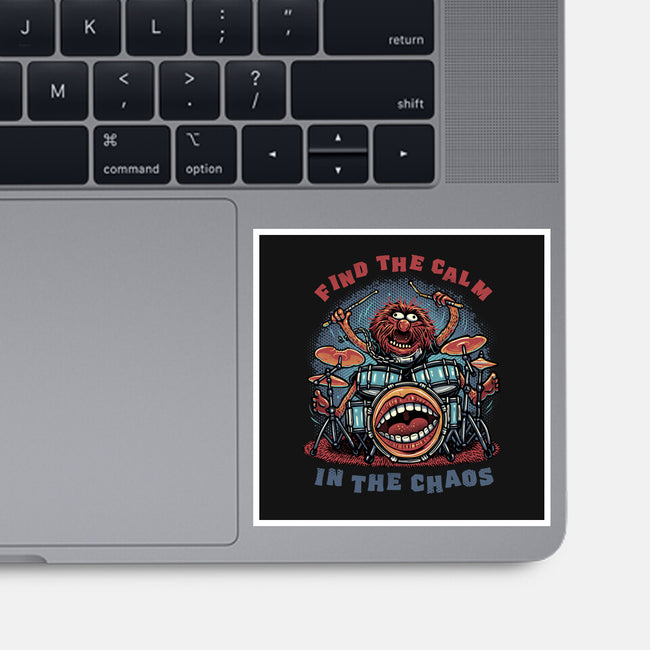 Find The Calm In The Chaos-None-Glossy-Sticker-glitchygorilla