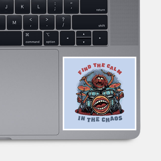 Find The Calm In The Chaos-None-Glossy-Sticker-glitchygorilla