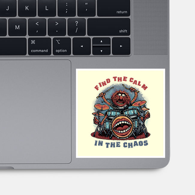 Find The Calm In The Chaos-None-Glossy-Sticker-glitchygorilla