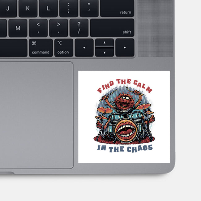 Find The Calm In The Chaos-None-Glossy-Sticker-glitchygorilla