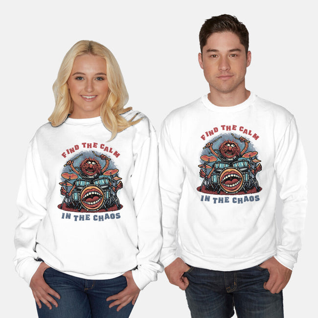Find The Calm In The Chaos-Unisex-Crew Neck-Sweatshirt-glitchygorilla
