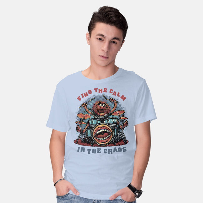 Find The Calm In The Chaos-Mens-Basic-Tee-glitchygorilla