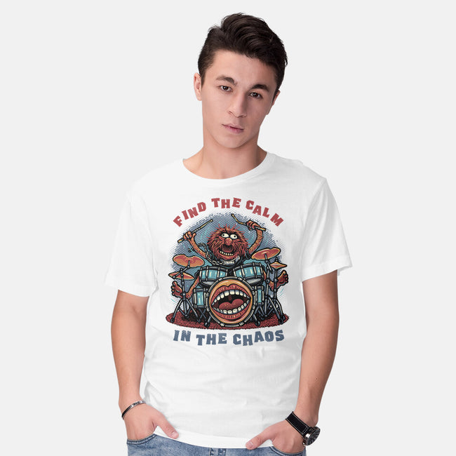 Find The Calm In The Chaos-Mens-Basic-Tee-glitchygorilla