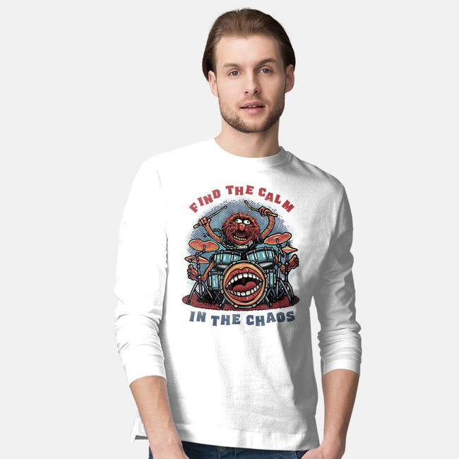 Find The Calm In The Chaos-Mens-Long Sleeved-Tee-glitchygorilla
