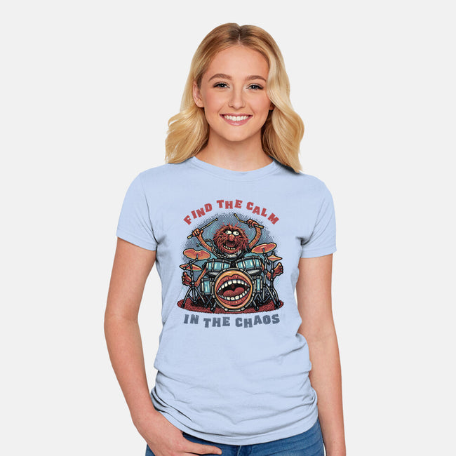 Find The Calm In The Chaos-Womens-Fitted-Tee-glitchygorilla