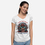 Find The Calm In The Chaos-Womens-V-Neck-Tee-glitchygorilla