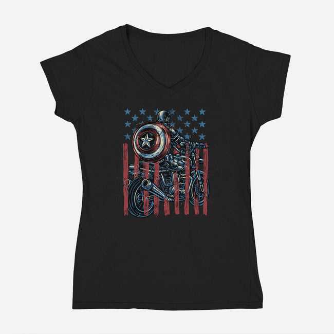 One More Ride-Womens-V-Neck-Tee-glitchygorilla