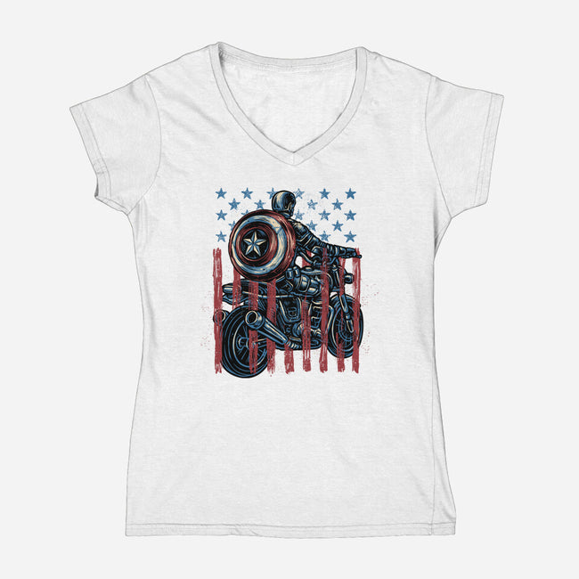 One More Ride-Womens-V-Neck-Tee-glitchygorilla
