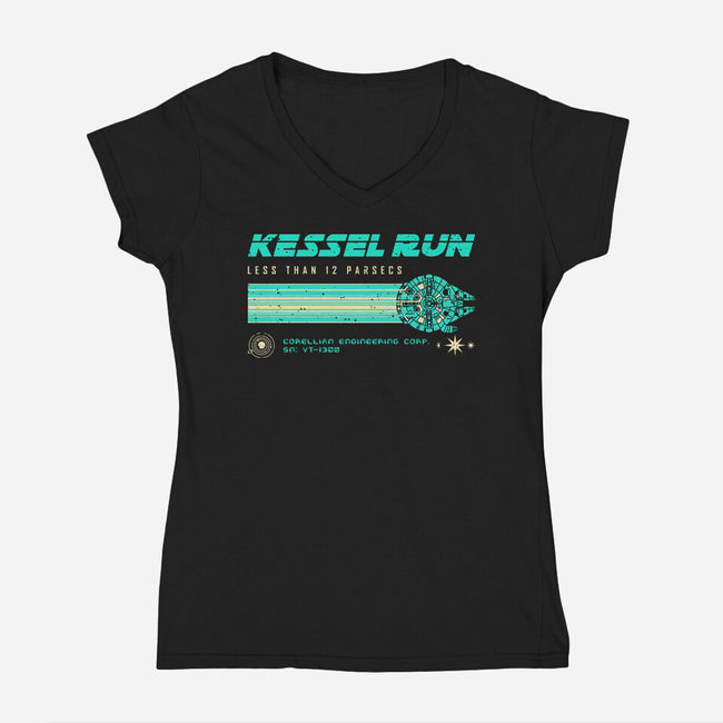 Retro Vintage Parsecs-Womens-V-Neck-Tee-retrodivision