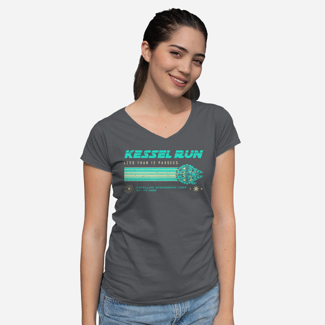Retro Vintage Parsecs-Womens-V-Neck-Tee-retrodivision