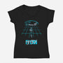 The Grid Rider-Womens-V-Neck-Tee-retrodivision