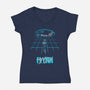 The Grid Rider-Womens-V-Neck-Tee-retrodivision