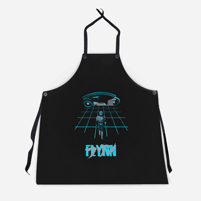 The Grid Rider-Unisex-Kitchen-Apron-retrodivision