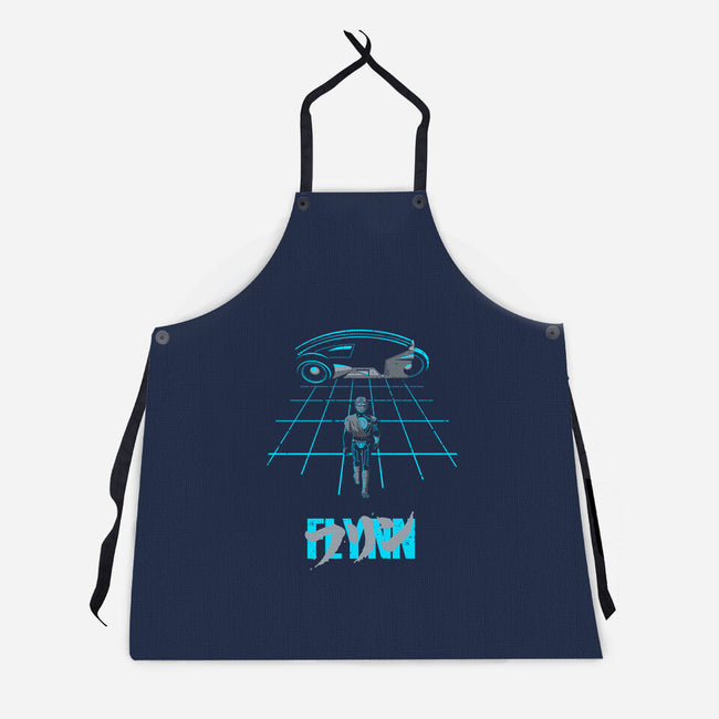The Grid Rider-Unisex-Kitchen-Apron-retrodivision