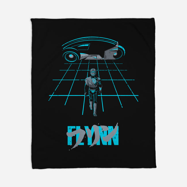 The Grid Rider-None-Fleece-Blanket-retrodivision