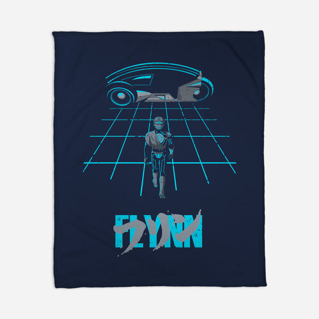 The Grid Rider-None-Fleece-Blanket-retrodivision