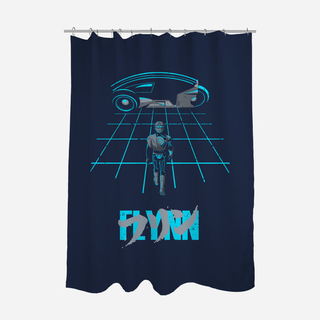 The Grid Rider-None-Polyester-Shower Curtain-retrodivision
