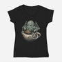 Coffee Now Destruction Later-Womens-V-Neck-Tee-glitchygorilla