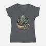 Coffee Now Destruction Later-Womens-V-Neck-Tee-glitchygorilla