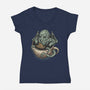 Coffee Now Destruction Later-Womens-V-Neck-Tee-glitchygorilla