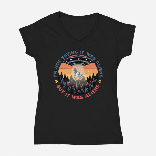 It Was Aliens-Womens-V-Neck-Tee-glitchygorilla
