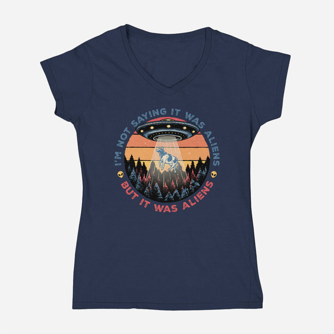 It Was Aliens-Womens-V-Neck-Tee-glitchygorilla