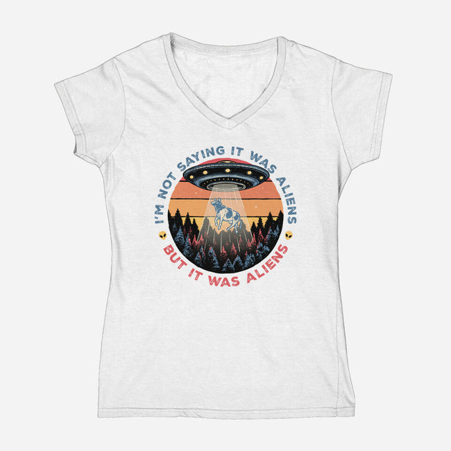 It Was Aliens-Womens-V-Neck-Tee-glitchygorilla