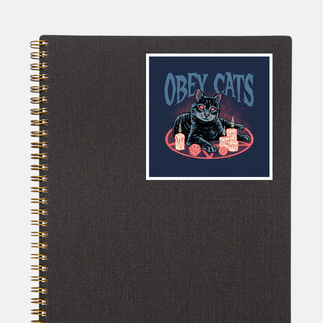 Obey All Cats-None-Glossy-Sticker-glitchygorilla