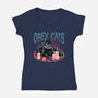 Obey All Cats-Womens-V-Neck-Tee-glitchygorilla