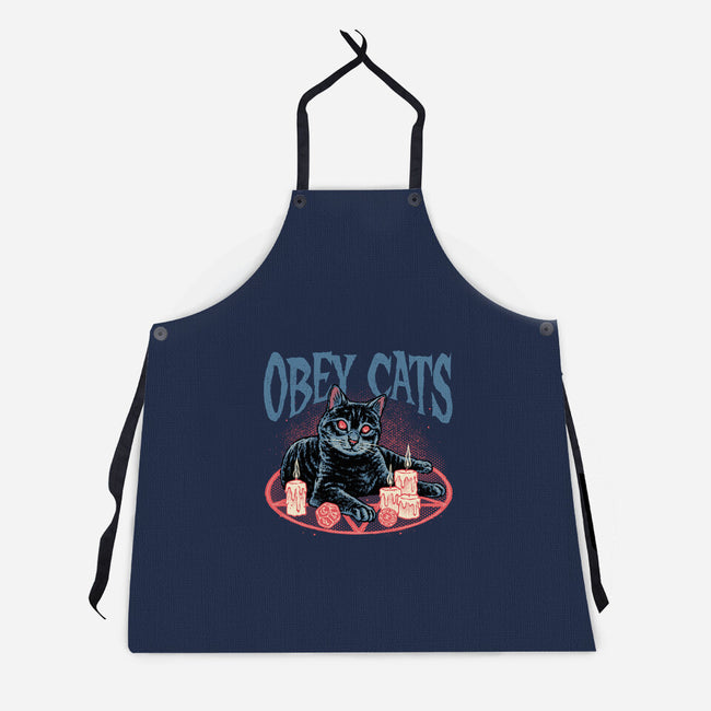 Obey All Cats-Unisex-Kitchen-Apron-glitchygorilla