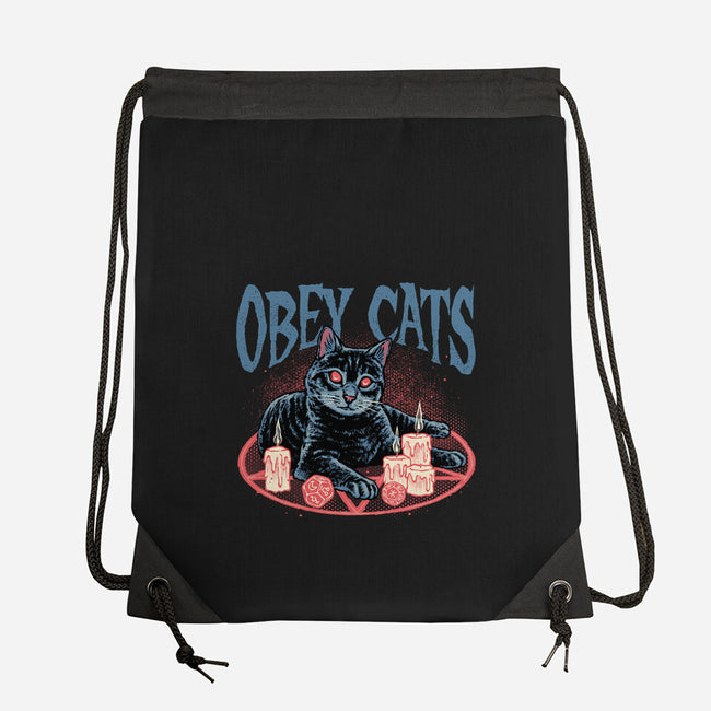 Obey All Cats-None-Drawstring-Bag-glitchygorilla