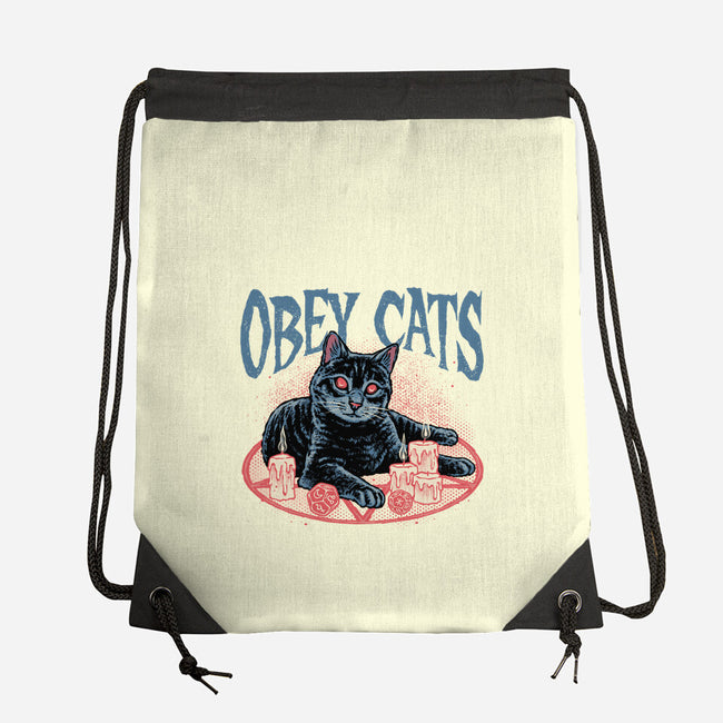 Obey All Cats-None-Drawstring-Bag-glitchygorilla