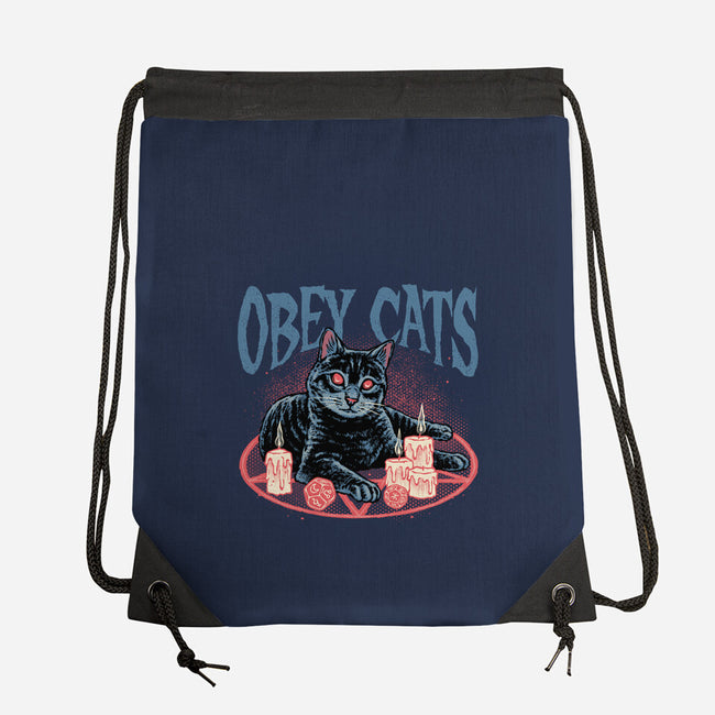 Obey All Cats-None-Drawstring-Bag-glitchygorilla